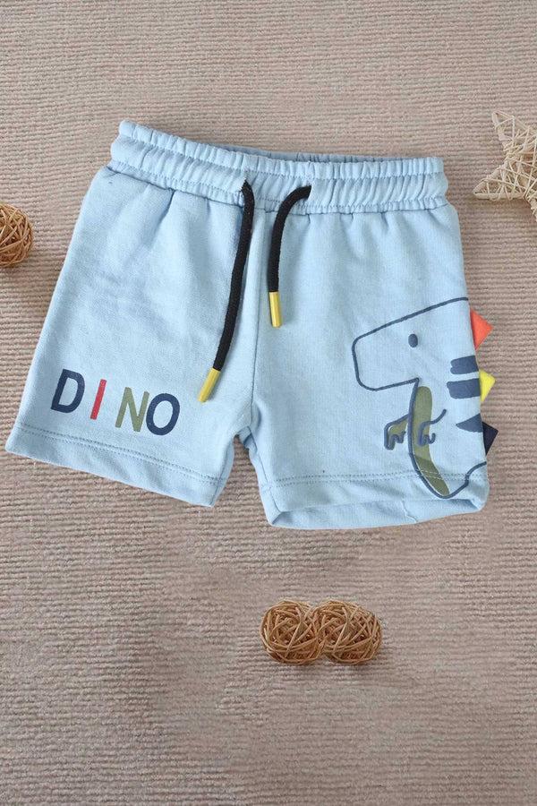 elo Tiny Teen Baby Kid's Dino Printed Shorts Sky