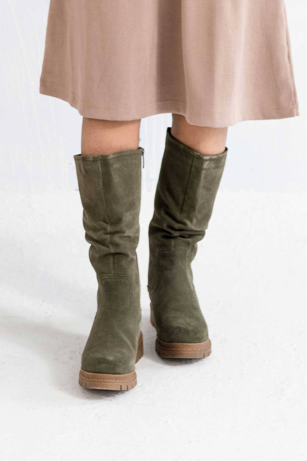 Elo TMR Unisex Duotex Leather Long Boots Olive