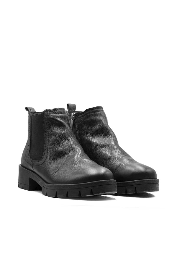 elo TMR Unisex Leather Chelsea Ankle Boots Black