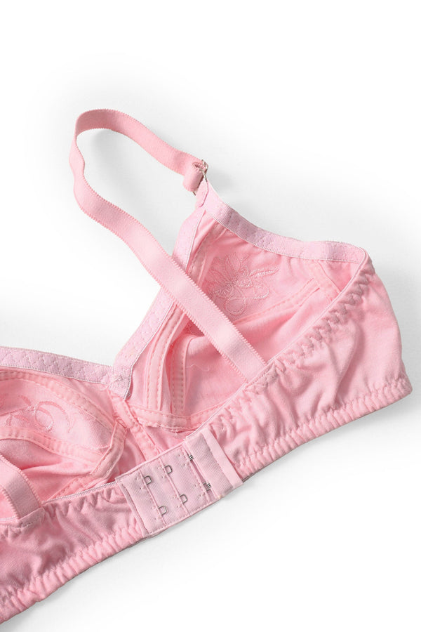 Elo Tulip Women's Rbs Flower Embroidered Bra Black