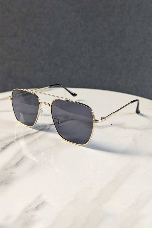 elo Unisex Double Bridge Aviator Sunglasses Navy