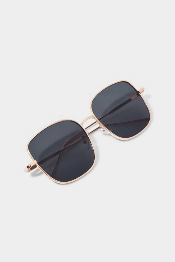 Elo Unisex Square Aviator Sunglasses Black