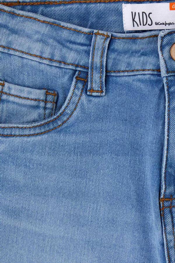 Elo Unit Girl's Folded Bottom Denim Shorts Sky