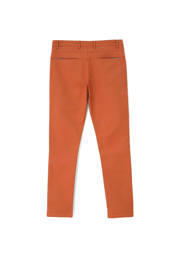 Elo Urban Look Men's Smart Fit Cotton Pants Rust