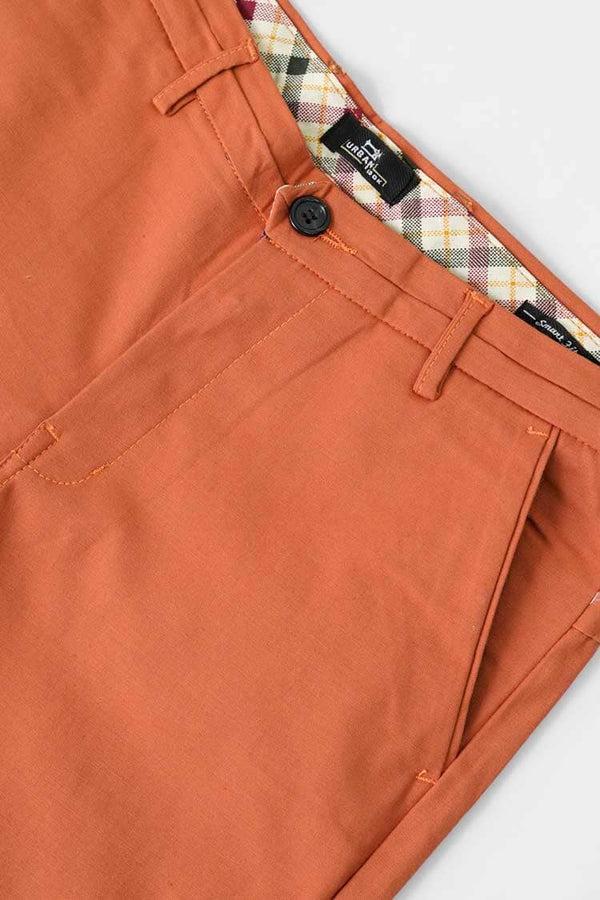 Elo Urban Look Men's Smart Fit Cotton Pants Rust