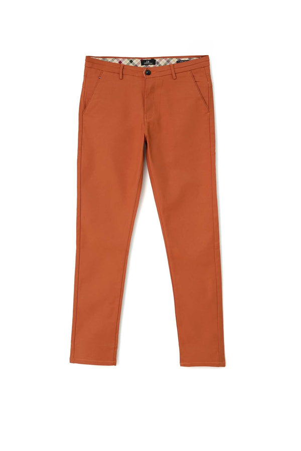 elo Urban Look Men's Smart fit Cotton Pants Rust