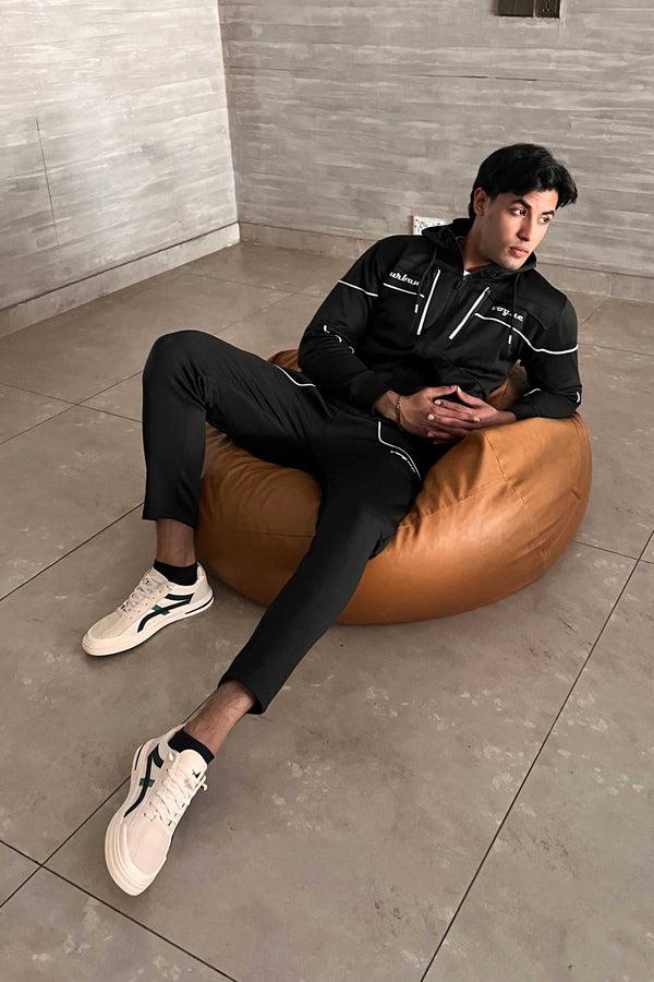 Elo Urban Vogue Men's Fleece Tracksuit Black & White