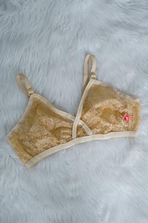 Elo US Women's Floral Net Bra Skin