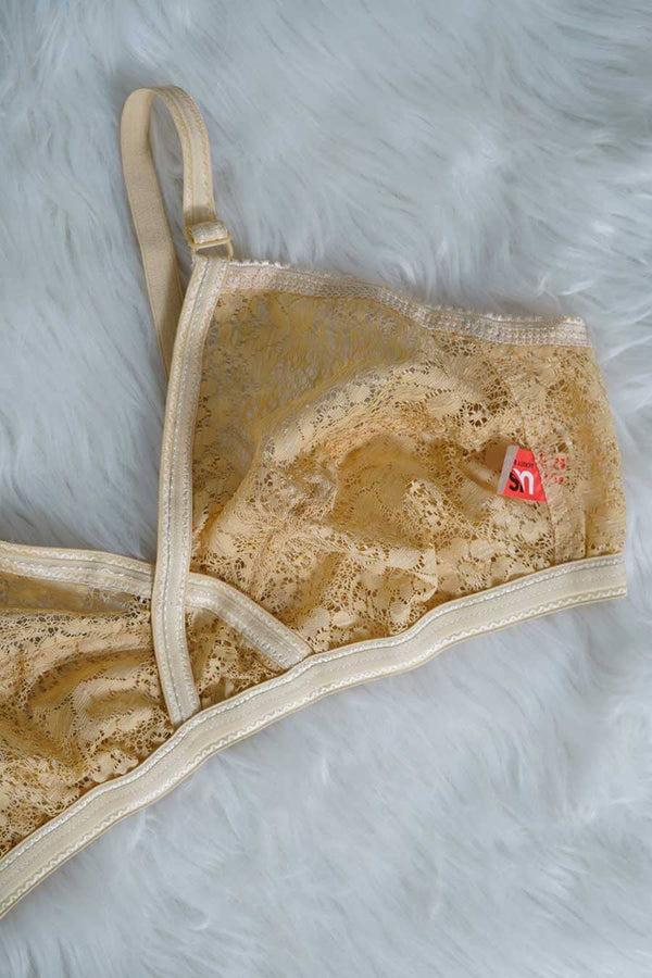 Elo US Women's Floral Net Bra Skin