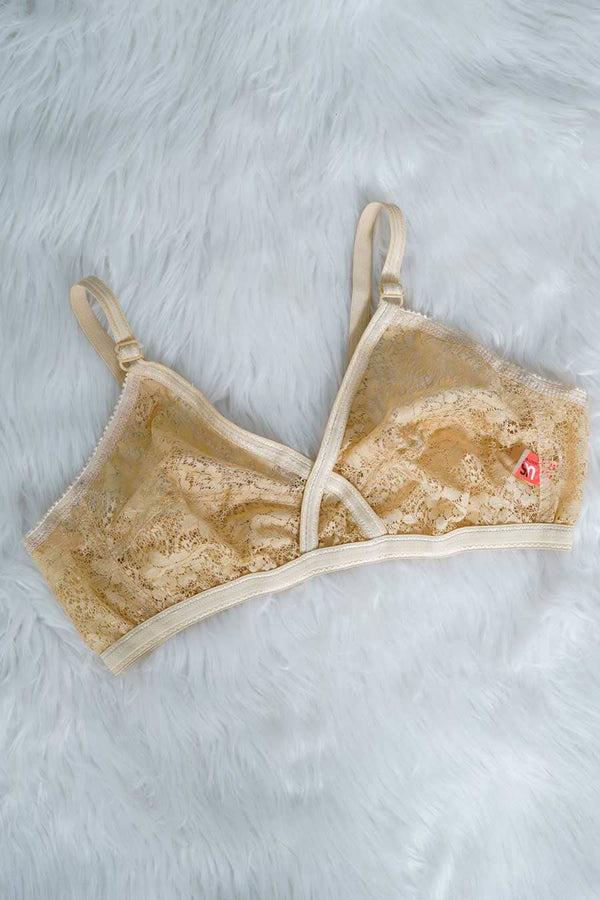 elo US Women's Floral Net Bra Skin