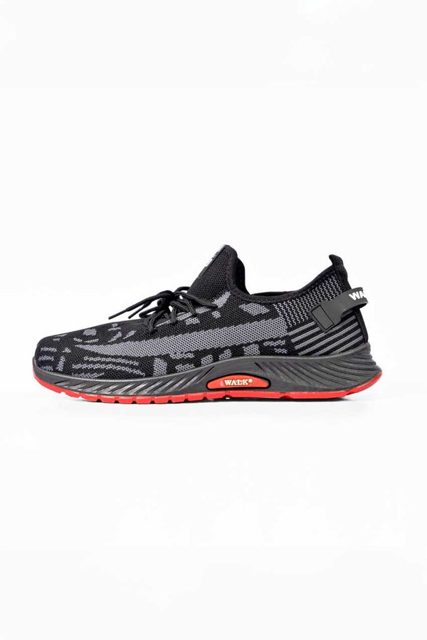 Elo Walk Men's Lace Up Non Slip Jogging Shoes Red