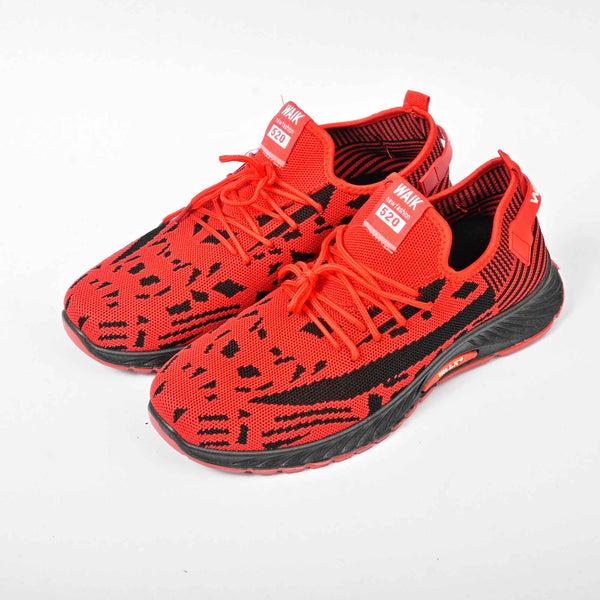 elo Walk Men's Lace up Non Slip Jogging Shoes Red