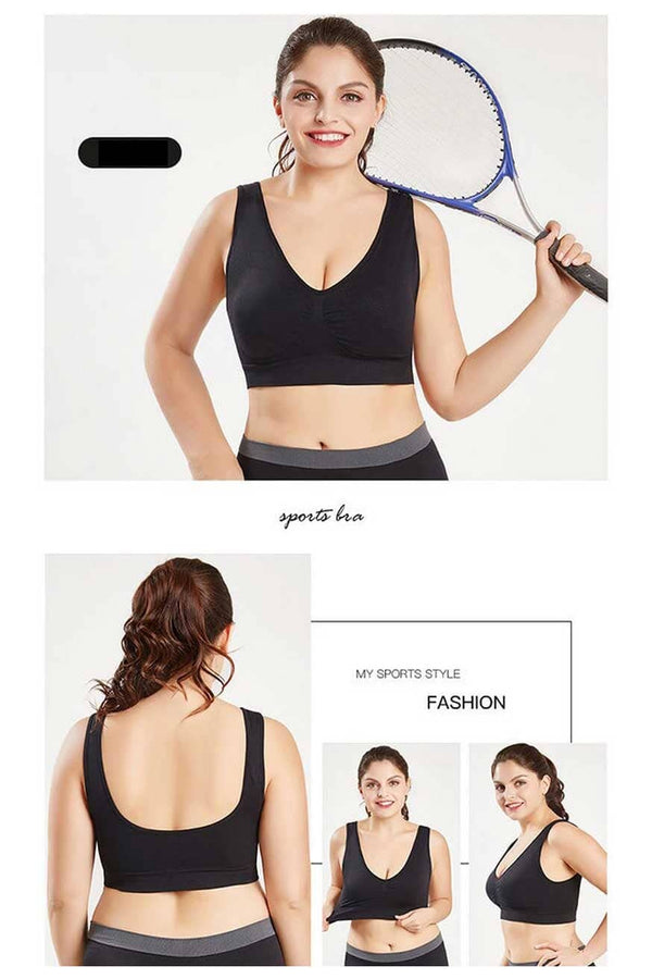 Elo Women's Back Yoga Vest Sports Bra Black