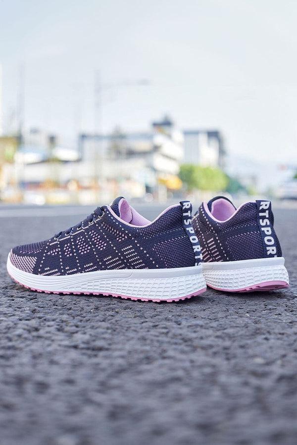 Elo Women's Breathable Mesh Lace-Up Sneakers Navy