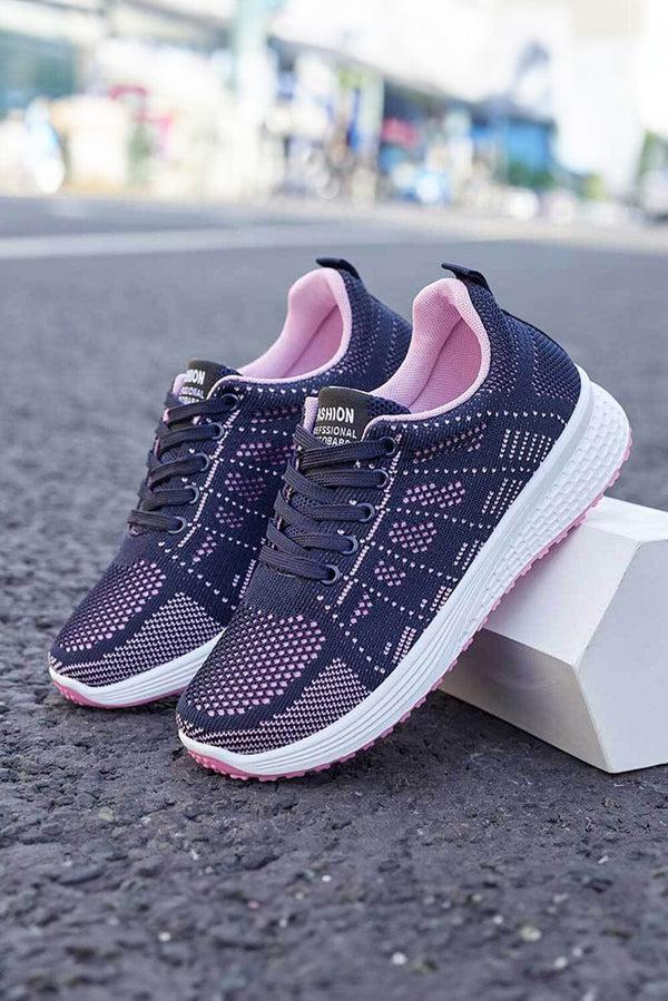 elo Women's Breathable Mesh Lace-Up Sneakers Navy