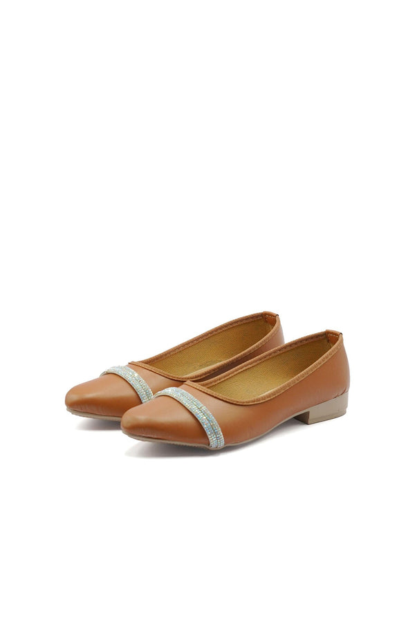 elo Women's Embellished Straps Pump Shoes Brown