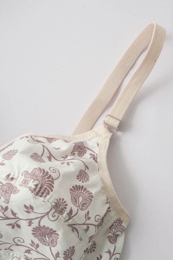 Elo Women's Floral Basic Cotton Bra White