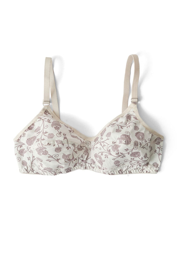 elo Women's Floral Basic Cotton Bra White