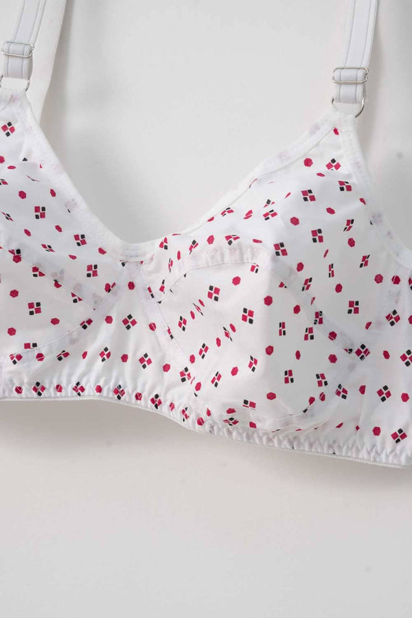 Elo Women's Floral Classic Cotton Bra White