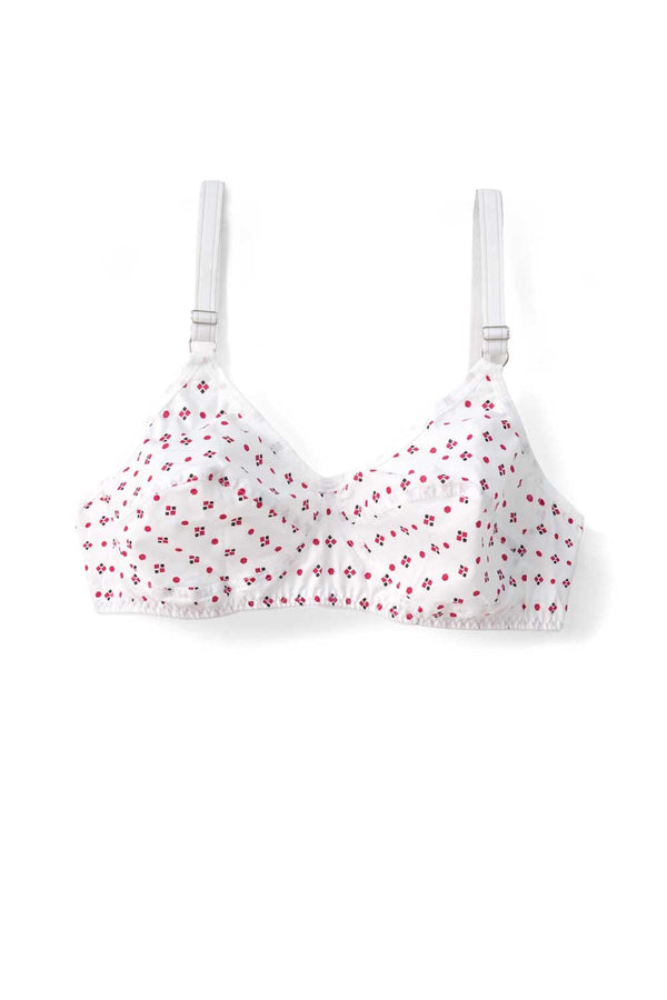 elo Women's Floral Classic Cotton Bra White
