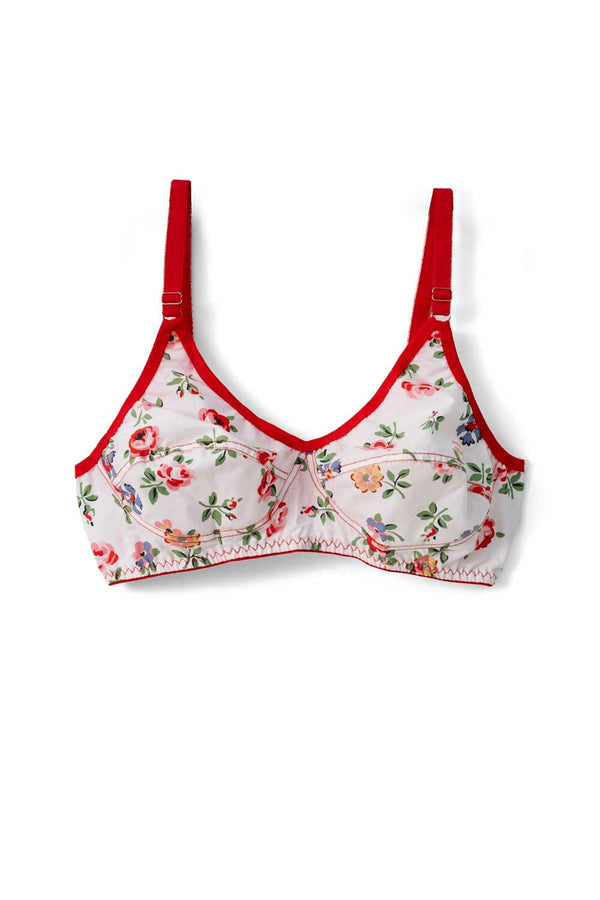 elo Women's Floral Contrast Cotton Bra