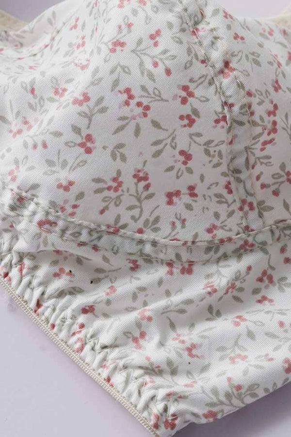 Elo Women's Floral Printed Basic Cotton Bra White