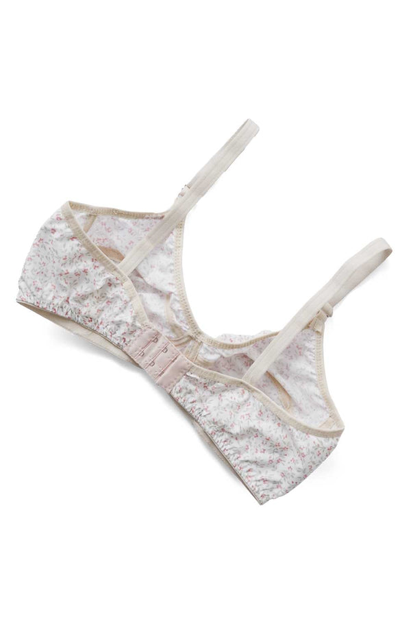 Elo Women's Floral Printed Basic Cotton Bra White