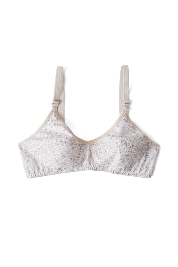 elo Women's Floral Printed Basic Cotton Bra White
