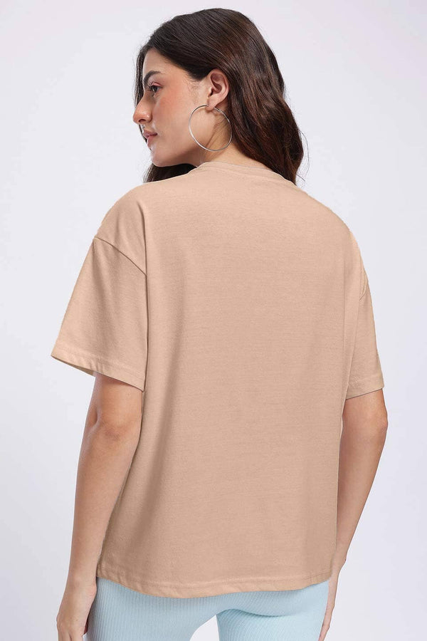 Elo Women's Heart Oversized Tee Shirt Cream