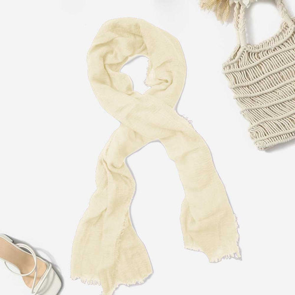 elo Women's High Quality Crimps Scarf Hijab Cream