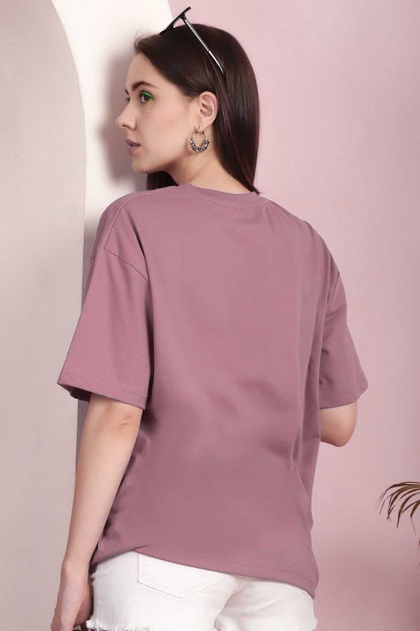 Elo Women's Oversized Crew Neck Tee Shirt Cream