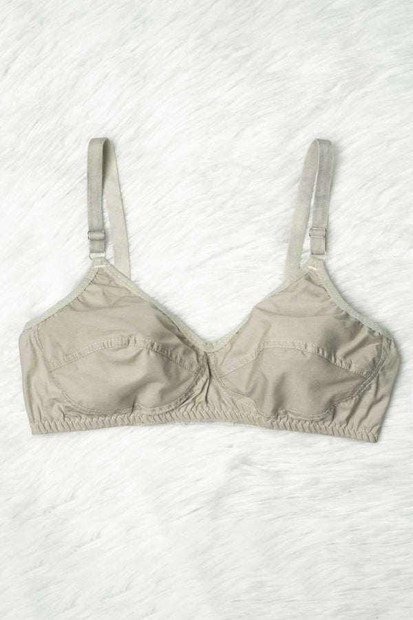 elo Women's Premium Basic Cotton Bra Grey