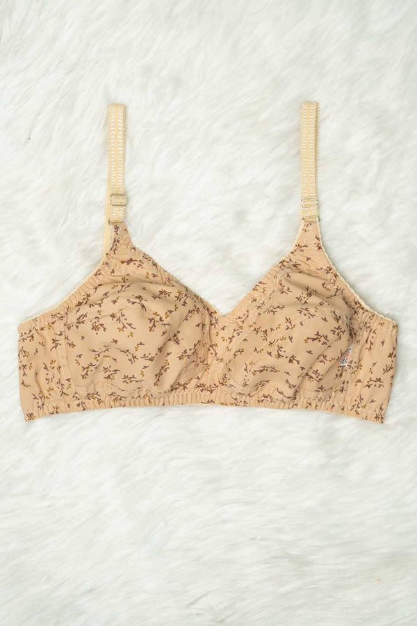 elo Women's Printed Basic Cotton Bra Brown