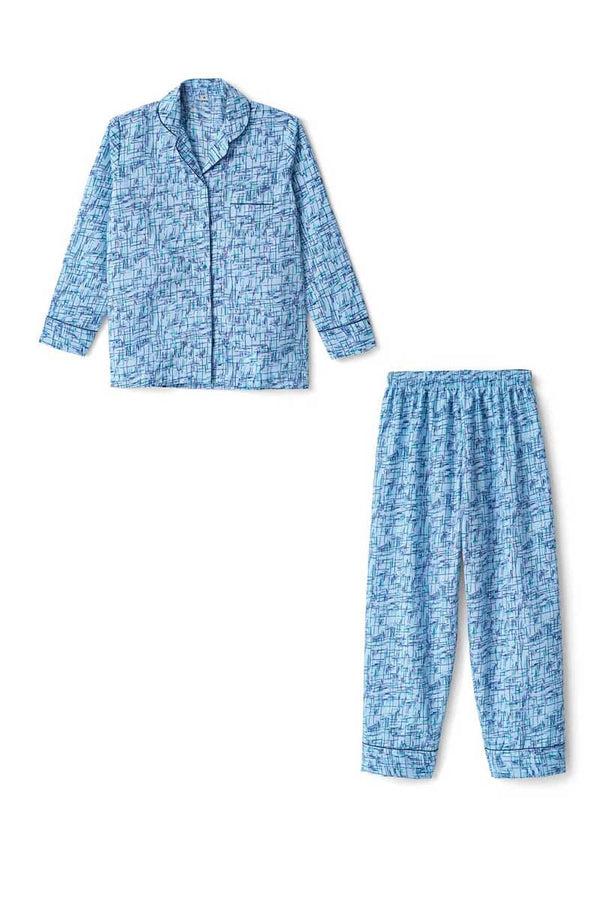 elo Women's Printed Loungewear Twin Set Blue