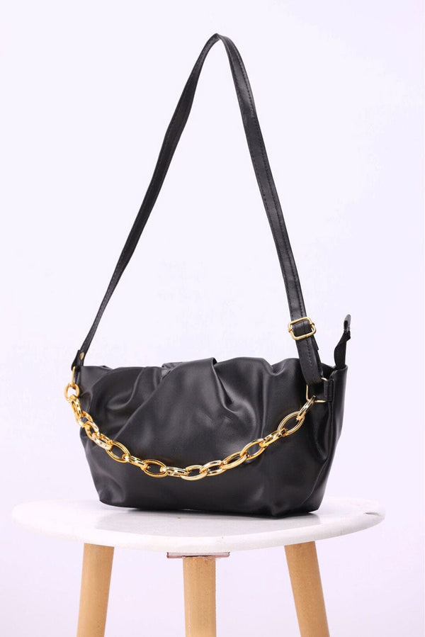 Elo Women's Ruched Shoulder Bag Black