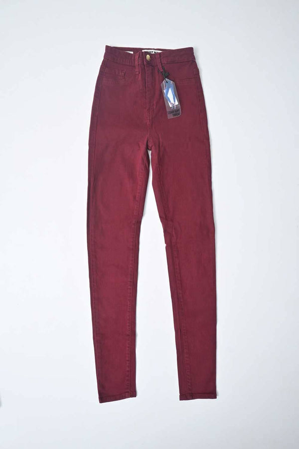elo Women's Skinny Fit Classic Denim Burgundy