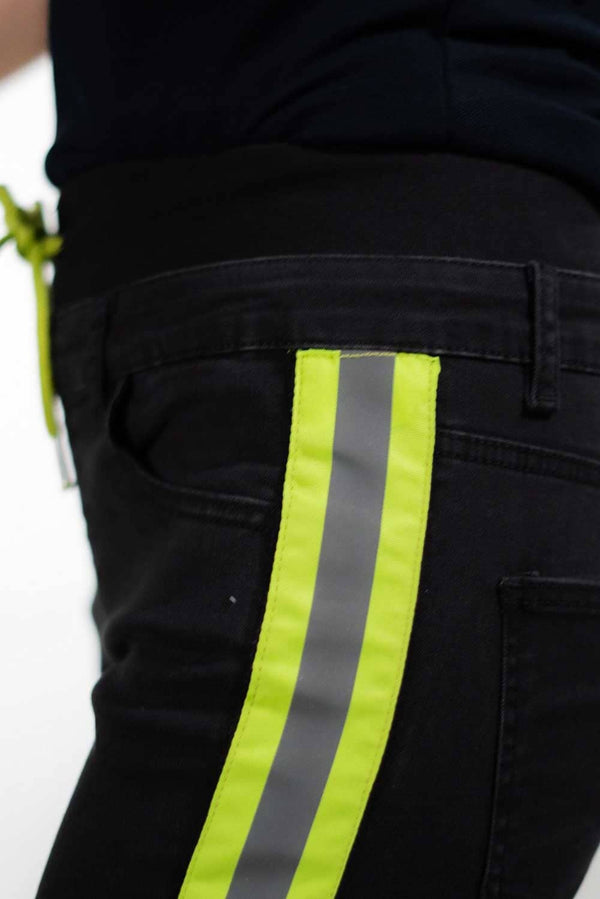 Elo Women's Stylish Denim Draw Cord Pants Black