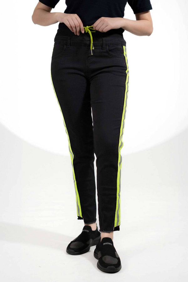 elo Women's Stylish Denim Draw cord Pants Black