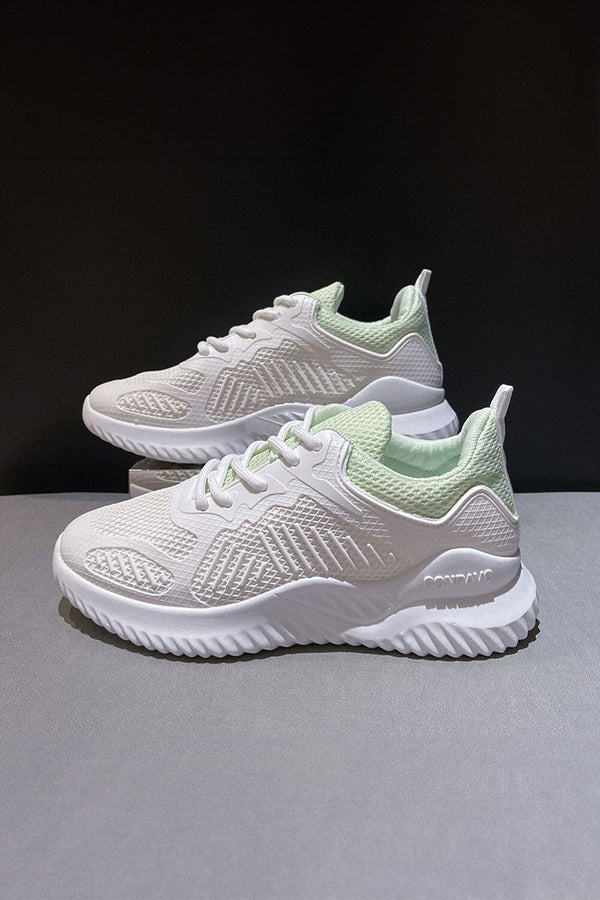 elo Women's Textured Mid-Sole Sneakers White & Mint