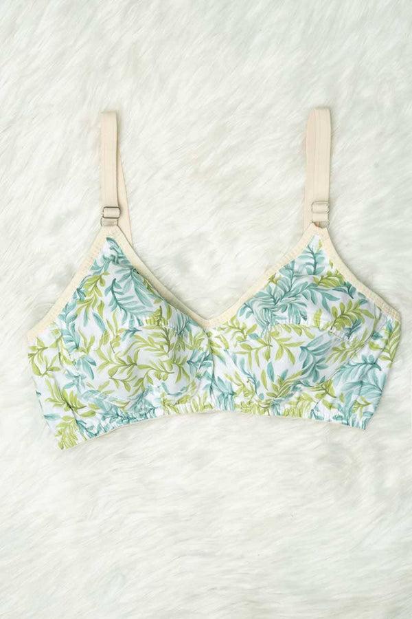 Elo Women's Tropical Leaf Basic Cotton Bra