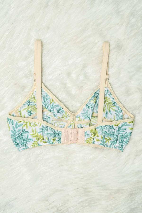 Elo Women's Tropical Leaf Basic Cotton Bra