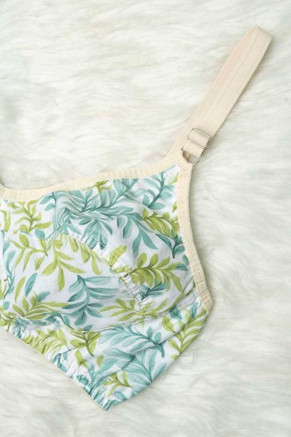 Elo Women's Tropical Leaf Basic Cotton Bra