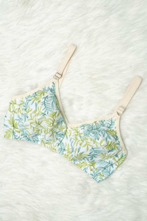 elo Women's Tropical Leaf Basic Cotton Bra