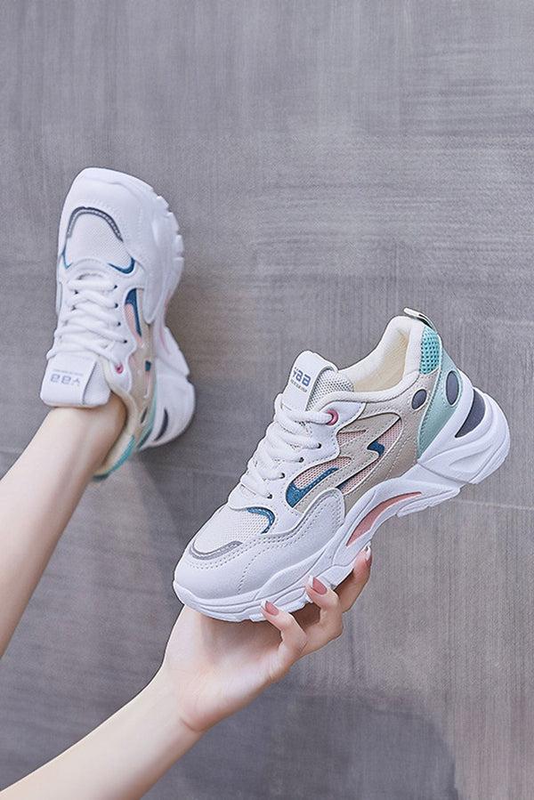 Elo Yaa Women's Thick Soled Sneakers Powder Pink