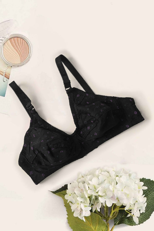 elo Yazixi Women's Floral Printed Bra Black