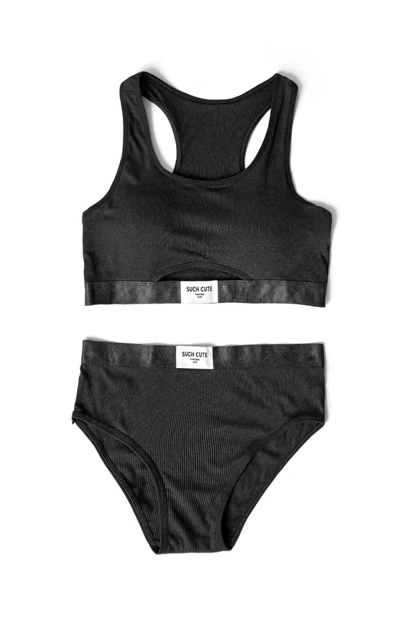 elo Yeyuan Women's Padded Bra & Panty Set Black