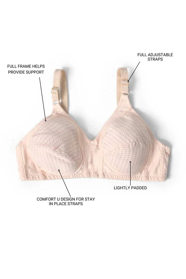 Elo Yingziting Women's Soft Padded Bra Peach