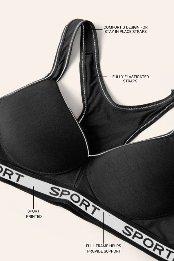 Elo Yuluoting Women's Foam Padded Bra Black