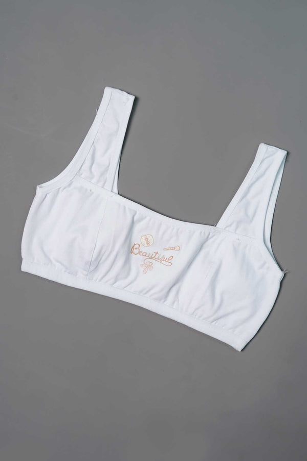 Elo YZN Girl's Printed Bidi Bra White