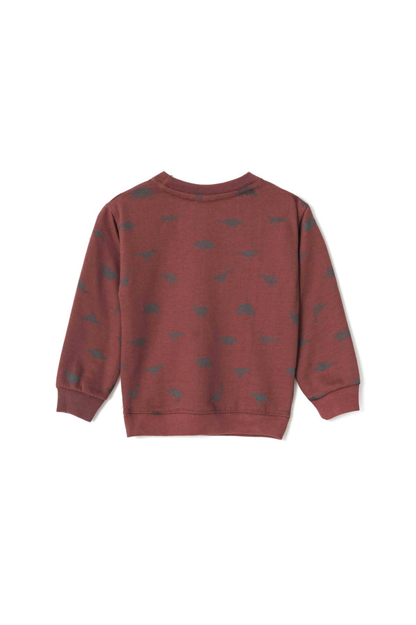 Elo ZR Kid's Printed Fleece Sweat Shirt Brick